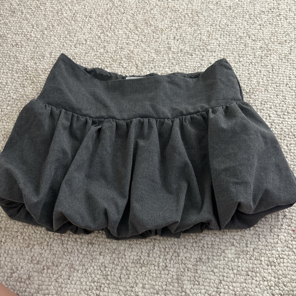 Hollister Black Bubble Mini Skirt Ruched Casual